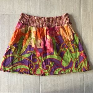 Free People Mini Elastic Waist Floral Skirt Size L Large